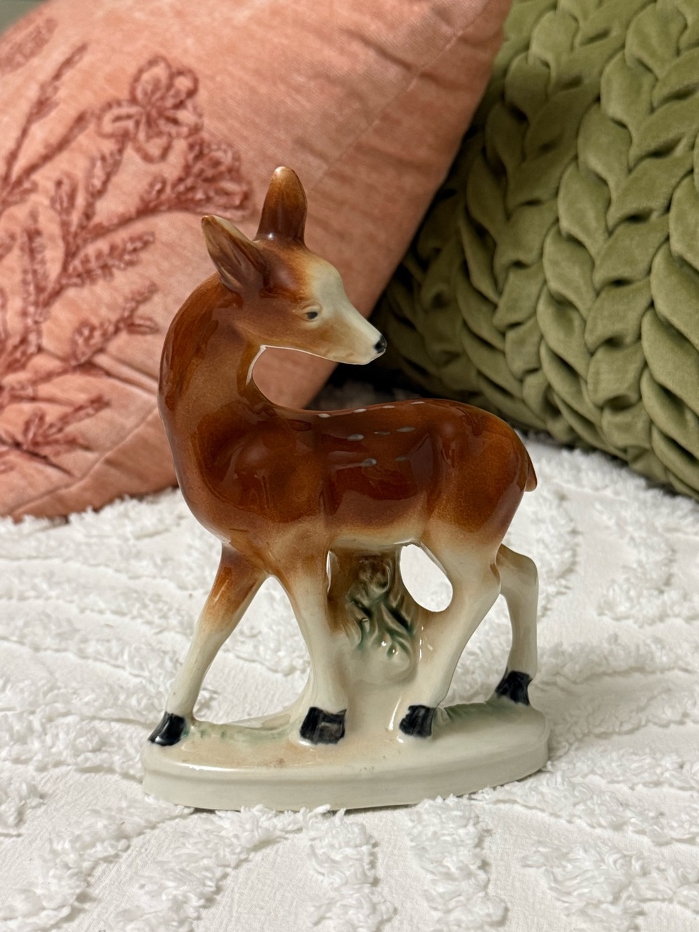 VIntage Ceramic Deer Figurine - Decorative Home Art